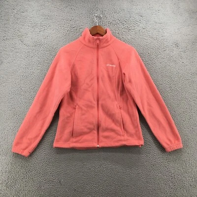 Chaqueta Columbia para mujer rosa mediana manga larga cremallera completa cuello falso bolsillos con cremallera Foto 1 de 4