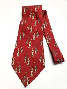 Corbata de golf roja POLO BY RALPH LAUREN para hombre 100 % seda acabada a mano hecha en EE. UU. - Imagen 1 de 5
