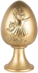 Clayre & Eef Deko Ei Gold Ø 14x24 cm Polyresin Osterdekoration - Bild 1 von 4