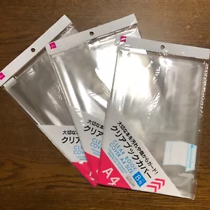 Daiso durchsichtige Buchhülle 8 Blatt A4 × 3 transparenter Schutz 11,8"" × 21,2"" Neu - Bild 1 von 6