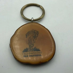 Yellowstone Fob Old Faithful Keychain Keyring Geyser Lacquered Branch Vintage - Picture 1 of 12