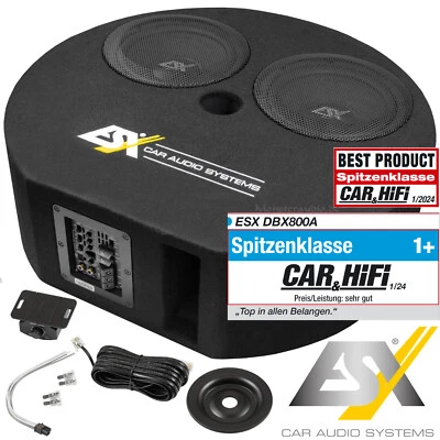 ESX DBX800A 800 Watt Aktivsubwoofer Auto Reserveradmulde aktiv Subwoofer 2x20cm - Bild 1 von 3