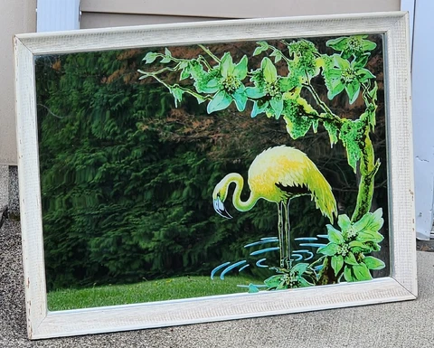Vintage Turner Mfg Mirror FLAMINGOS Mid Century Decoratives arts 28"x 21" MCM Cover