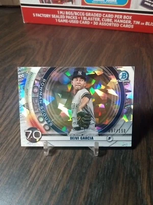2020 Bowman #BTP-70 Deivi Garcia Chrome Bowman Scouts Top 100 Atomic SP 097/150 - Image 1 of 4