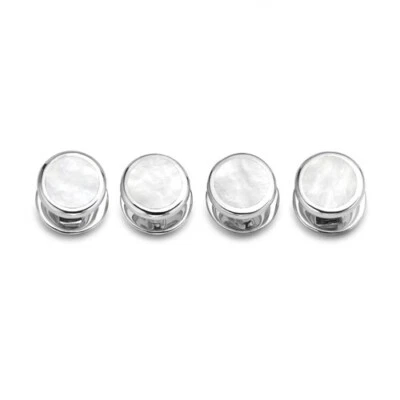 Sterling Silver Round Dress Stud Set Mother of Pearl - Image 1 of 2