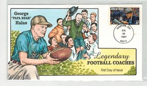 1997 COLLINS HANDPAINTED LEGENDARY FOOTBALL COACHES 3150 GEORGE PAPA BEAR HALAS - Picture 1 of 1