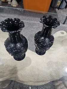 Beautiful Vintage BLACK AMETHYST Loganberry Imperial Glass Vase NO DAMAGE - Picture 1 of 6