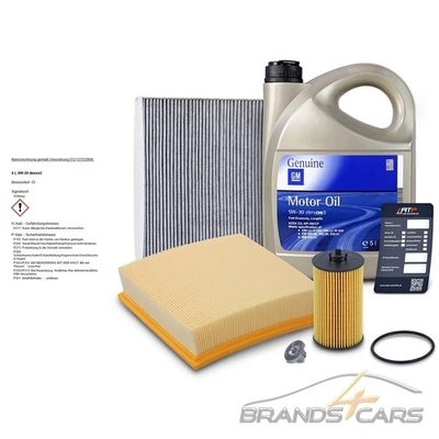 INSPEKTIONSPAKET FILTERSET +5l OPEL DEXOS2® MOTORÖL FÜR OPEL CORSA D + E 1.2 1.4 - Bild 1 von 4