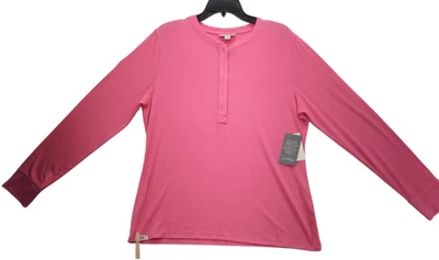 On 34th Mujer Talla Grande Manga Larga Punto Acanalado Rosa Profundo 2X M970 Foto 1 de 4