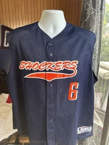 Vintage SHOCKERS BASEBALL SOFTBALL bestickt Trikot Extra Large XL Mesh #6 Exc - Bild 1 von 12