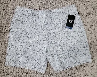 Pantalones Cortos de Golf Under Armour UA Iso-Chill Estampados 7" Ins Blanco Azul Marino Para Hombres Talla 36 Foto 1 de 4