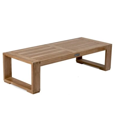 Ash & Ember Sierra Grade A Teak Coffee Table, 16" Tall Outdoor Accent Table - Image 1 of 4