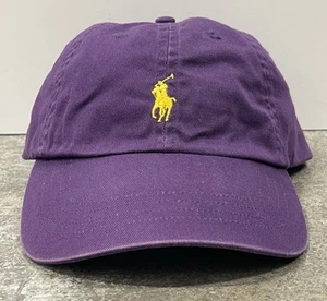 Polo Ralph Lauren Purple Preppy Strap Back Adjustable Cap Yellow Pony - Picture 1 of 13