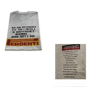 Funny T-shirt For Milanisti Fans Milan vs Inter. Vintage Football Sport - Picture 1 of 8