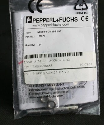 One (1) Pepperl+Fuchs NBB0, 8-5GM 25-E2-V3 Inductive Proximity Sensor 120377 NEW - Image 1 of 4