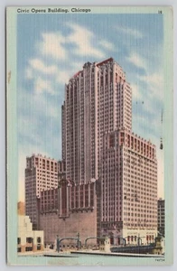 Civic Opera Building Chicago IL Illinois Wacker Drive Posted 1945 Postcard - Picture 1 of 2