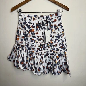 Nocturne Women’s Leopard Print Draped Mini Skirt Lined Y2K Size Small Preppy - Picture 1 of 10