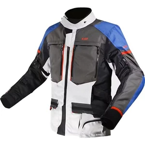 Men's Motorcycle Jacket XL - LS2 Norway - Waterproof Blue-Black-Grey-Red - Picture 1 of 4
