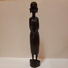 Vintage African Ebony Wood Semi-Nude Woman Hand Carved Statue 13" Sculpture