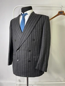Belvest Men's Double Breasted Dark Grey Blazer Jacket Wool Cashmere Size US 44 - Picture 1 of 16