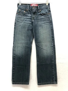 Levi Strauss 514 Slim Straight Leg Jeans Youth Boys Size 8 - Dark Wash 24 x 22 - Picture 1 of 12