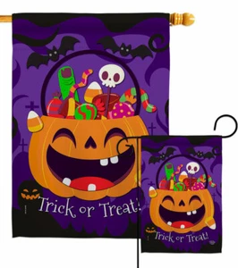 Happy Pumpkin Garden Flag Halloween Fall Decorative Small Gift Yard House Banner - Picture 1 of 17