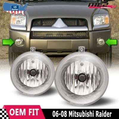 Fog Lights For Mitsubishi Raider 06-08 Factory Bumper Replacement Fit Clear Lens - Image 1 of 4