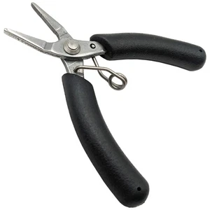 4-inch Mini Long Nose Pliers with Serrated Jaws, Cushion Grip, and Return Spring - Picture 1 of 2