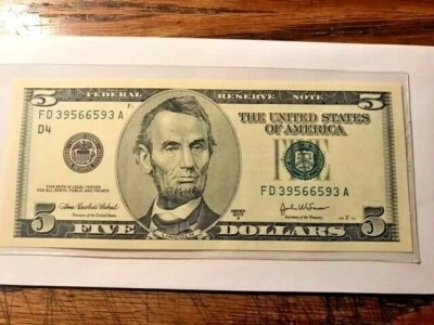 2003-A 5 Dollar Radar Note CU #10606 - Image 1 of 3