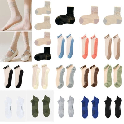 1 Paar Unsichtbare Socken Aus Glasseide Transparente Bequeme Soc  `? - Immagine 1 di 4