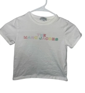 THE MARC JACOBS Girls Size 8 White Logo Tee Boxy Fit Shirt - Picture 1 of 8