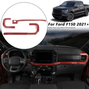Center Console Dashboard Cover Trim Strips For Ford F150 2021+ Red Carbon Fiber - Picture 1 of 9