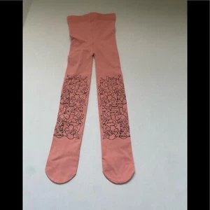 NWOT Girls’ Tights, Pink with Cat Print, Adorable! Size 3Youth 4 Youth Stretch - Picture 1 of 6