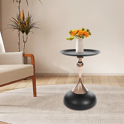 Round Side Table Metal Sofa Small End Table Drink Table for Living Room Bedroom - Image 1 of 4