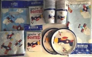 LIL' FLYER Kit Fornitura Festa di Compleanno Aereo DELUXE con Bacchette e Inviti - Foto 1 di 5