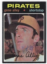 Signed 1971 Topps GENE ALLEY Pittsburgh Pirates Autographed Card #416 - w/COA