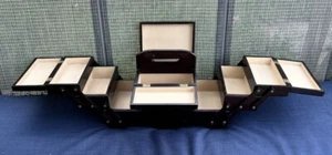 Caja de Costura de Madera Desplegable Estilo Acordeón 3 Niveles De Colección o Posible Joyero 18' - Imagen 1 de 18