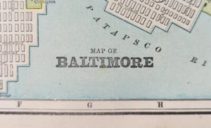Vintage 1900 BALTIMORE MARYLAND Map 14"x11" ~ Old Antique Original MOUNT VERNON - Picture 1 of 12