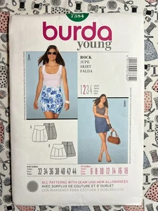 Falda Burda Young Moda Patrón Costura 7384 Talla 6-18 FF SIN CORTAR - Imagen 1 de 2