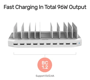 Unitek Multi Charging Station, 10-Port USB Charger for Multiple Devices Y-2172 - Picture 1 of 6