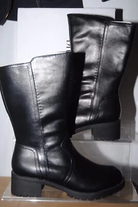 DREAM PAIRS Ladies black mid calf zip up boots UK size 5 TRULY - Picture 1 of 7
