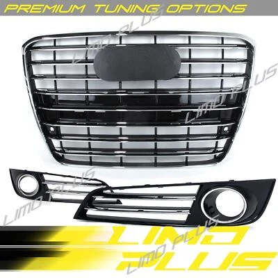For Audi A8 Quattro/S8 Chrome Front Grille & Fog Light Cover 2011-2014 L W12 TDI Foto 1 de 4