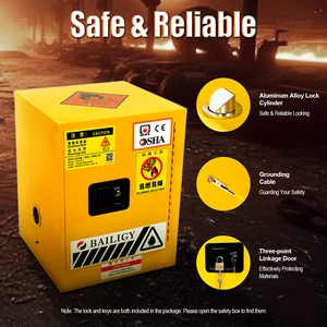 4 gallons Safety Storage Cabinet Flammable Liquid Fireproof Safety Storage Bins - Picture 1 of 20