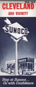 1963 Sunoco Road Map: Cleveland and Vicinity NOS - Picture 1 of 1