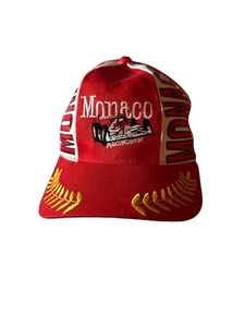 Monaco Grand Prix Monte Carlo 1 Red Adjustable Curved Bill Cotton Hat Cap - Picture 1 of 4