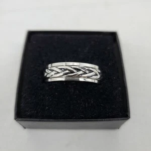 Edelstahl kein Anlaufen geflochtener Spinner Ring Herren Größe 12 - Bild 1 von 11