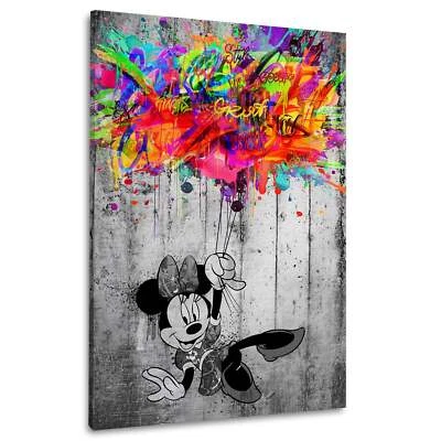 Pop Art Luftballons Minnie Style Wandbild Leinwandbild Kunstdruck XL Wanddeko - Bild 1 von 4