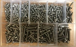 500 Piece, 6g-12g, Pozi Pan, Self Tapper, Stainless Steel (A4), Assortment. - Picture 1 of 4