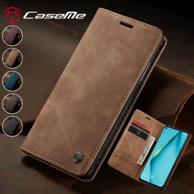 Magnetic Wallet Case Card Leather Flip Cover for Huawei P40/P30/P20 Lite/P50 Pro - Image 1 of 4