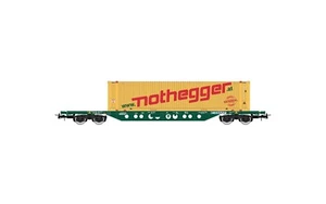 Rivarossi scala H0 HR6613 carrello portacontainer Sgnss, Nothegger, CEMAT, ep. VI, NUOVO - Foto 1 di 3